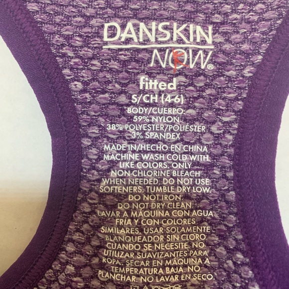 NWT DANSKIN SPORTS BRA, PURPLE Med. Impact Size S - Picture 6 of 7
